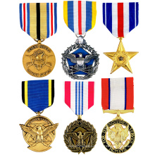 Promotion Free Sample Cheap Custom Neck Short Ribbons Service Medal Of Honor
